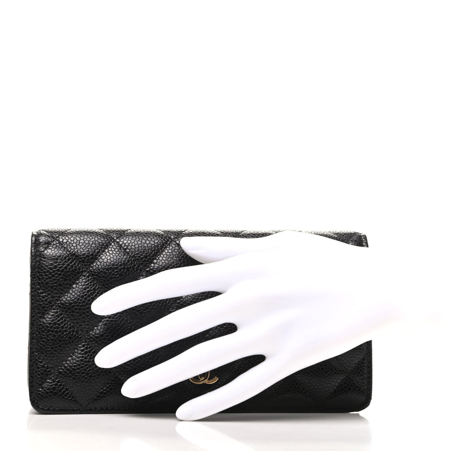 Caviar Quilted Yen Wallet Black