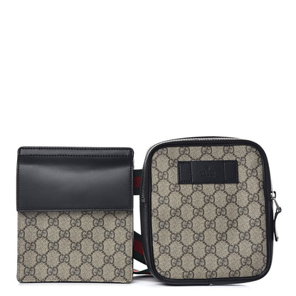 Gucci GG Supreme Monogram Web Belt Bag Black 1 of 14