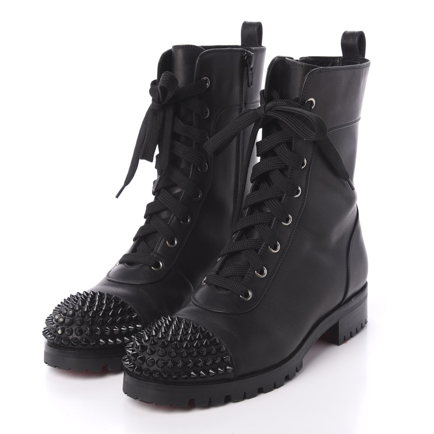 Calfskin Spikes TS Croc Flat Boots 37 Black