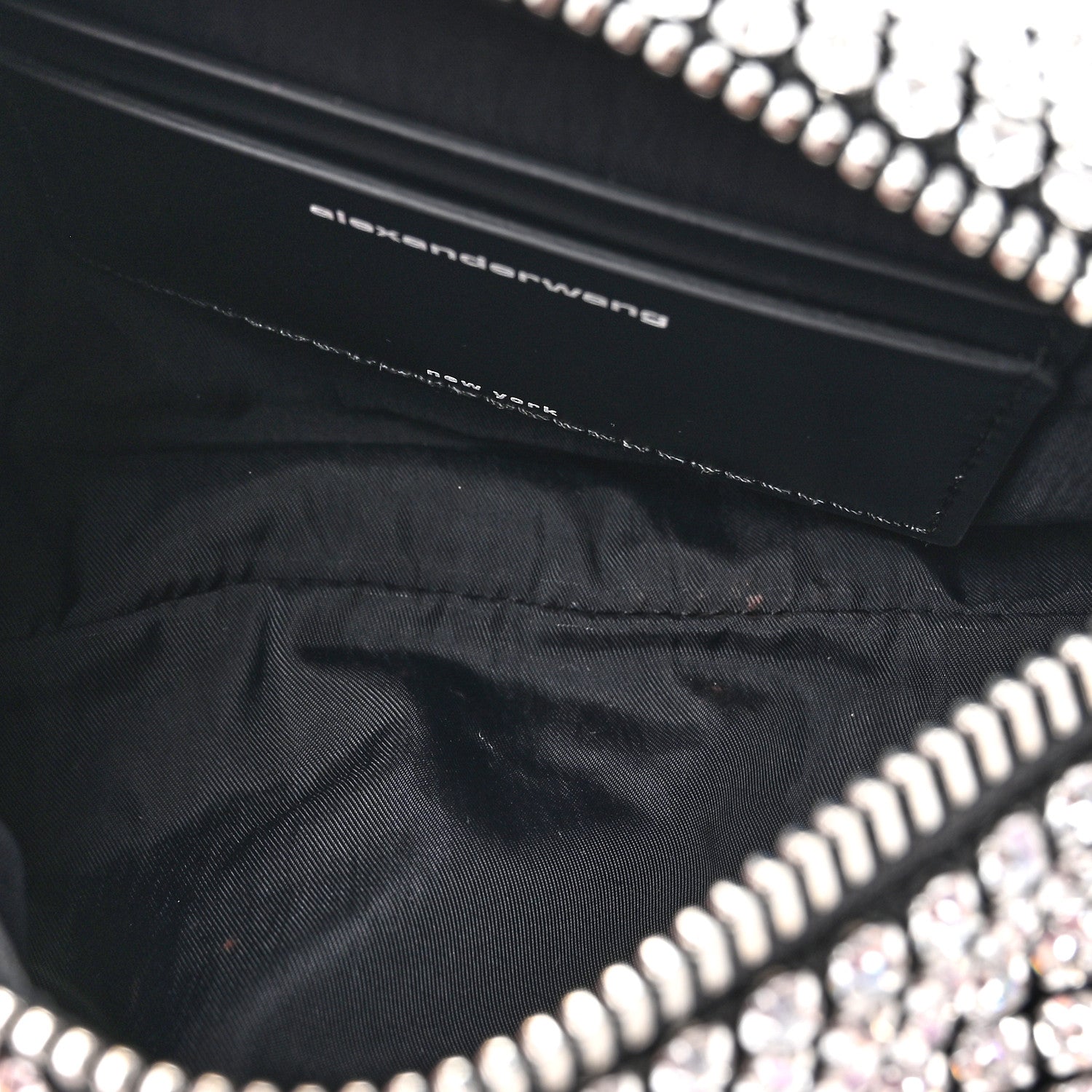 Alexander Wang Mesh Crystal Rhinestone Mini Heiress Pouch Black Silver 5 of 9