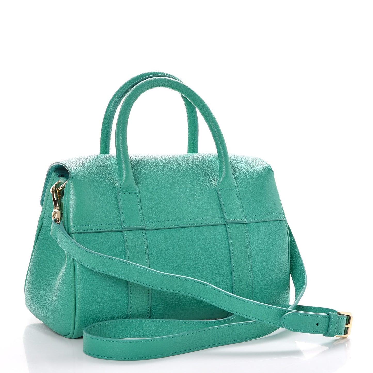 Classic Grain Small Bayswater Satchel Aqua Green