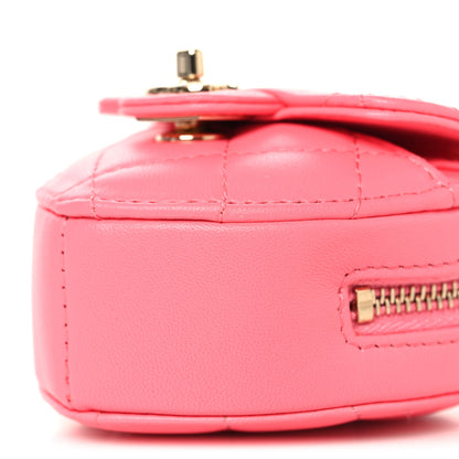Chanel Lambskin Quilted CC In Love Heart Coin Purse With Chain  Pink 9 of 9