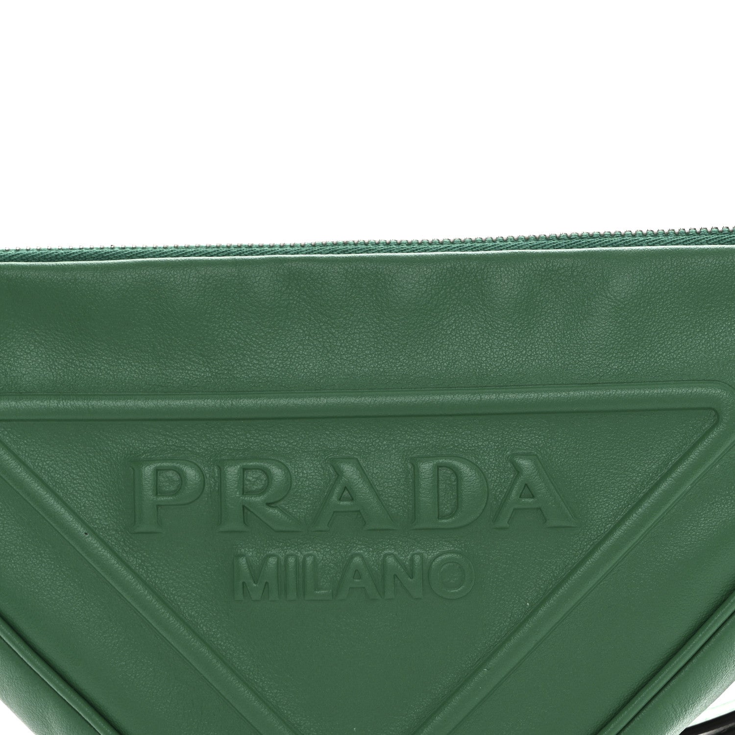 Prada Grace Lux Triangle Logo Embossed Triangle Wristlet Pouch Mango 8 of 10