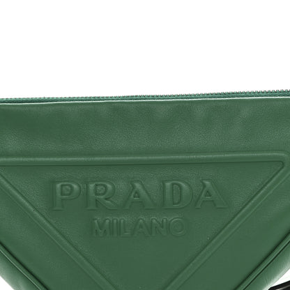 Prada Grace Lux Triangle Logo Embossed Triangle Wristlet Pouch Mango 8 of 10