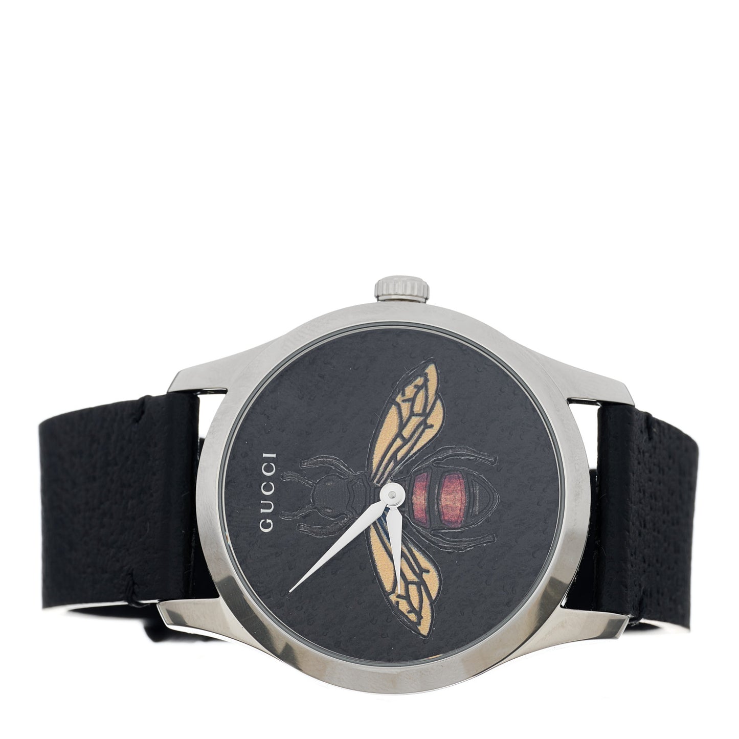 Stainless Steel Calfskin 38mm G-Timeless Bee Quartz Watch Black