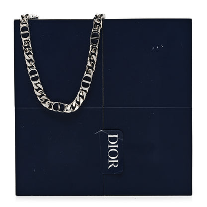 Christian Dior Brass CD Icon Thin Chain Link Necklace Silver 5 of 5