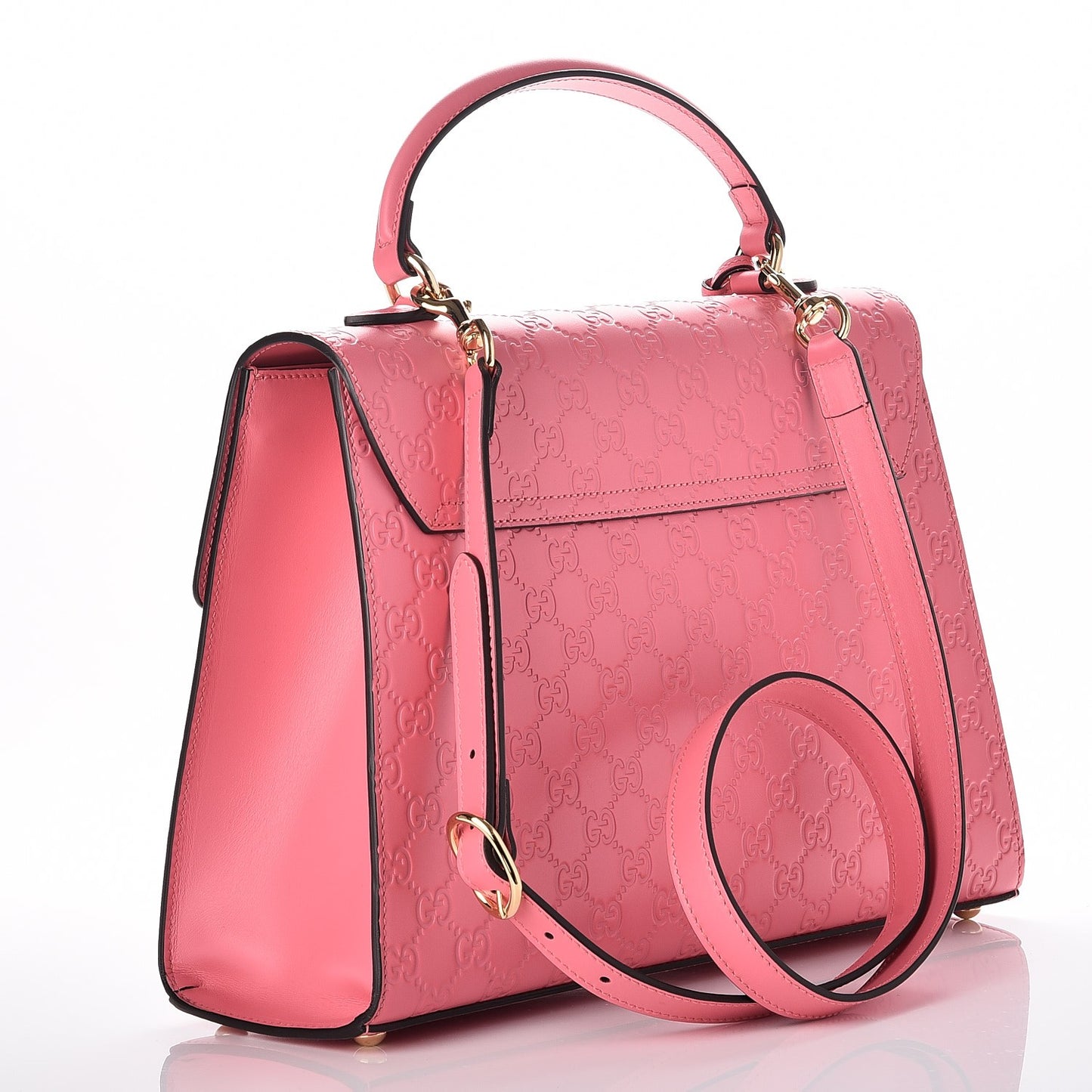 Guccissima Signature Medium Padlock Top Handle Bag Flush