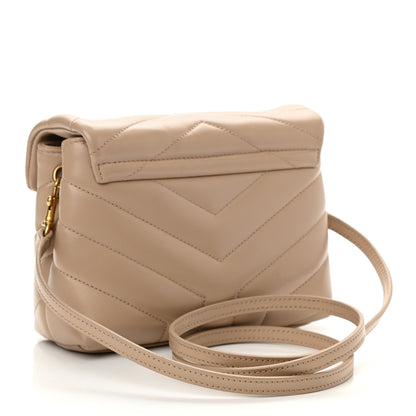 Saint Laurent Calfskin Y Quilted Monogram Toy Loulou Crossbody Bag Dark Beige 3 of 9