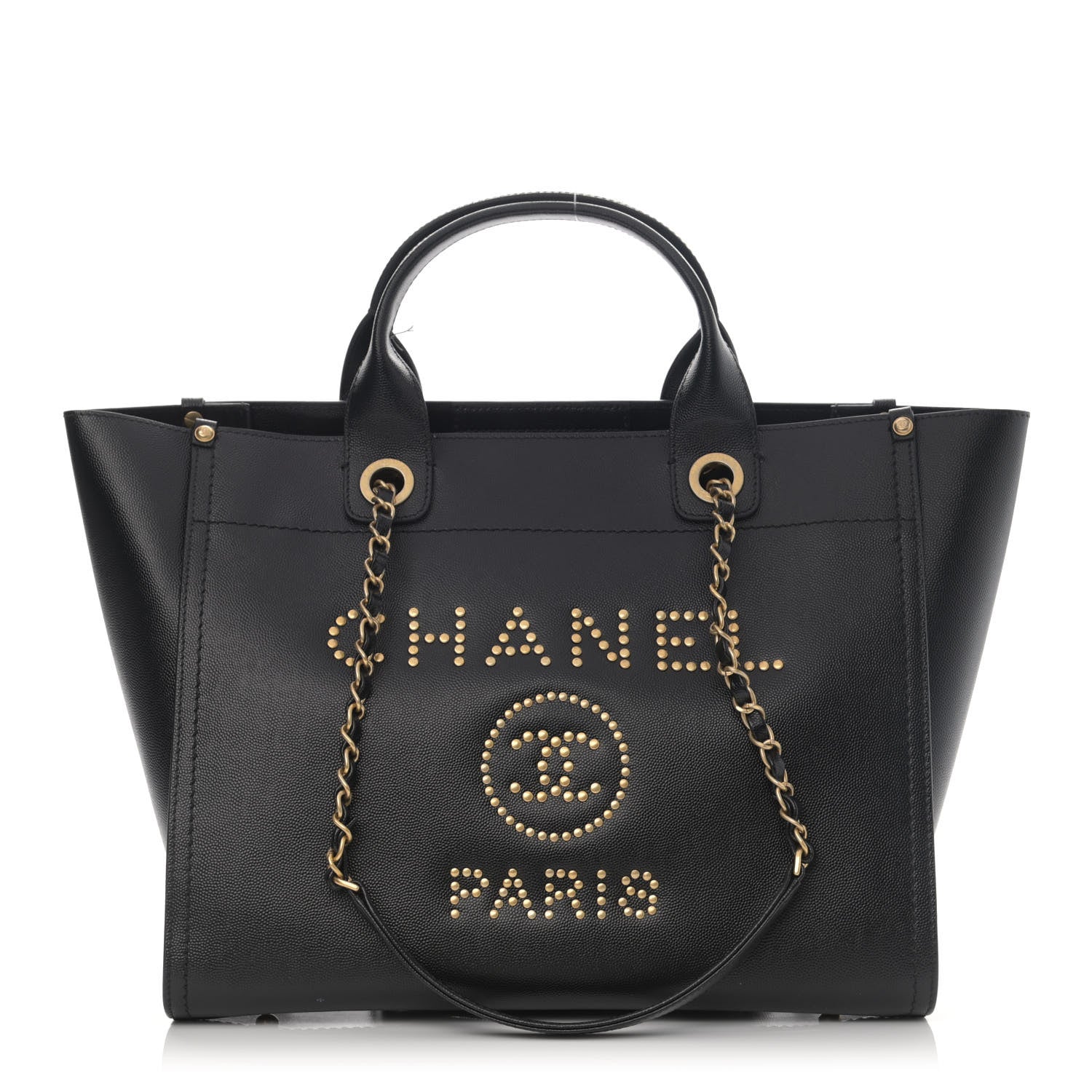 Chanel Caviar Small Studded Deauville Tote Black 1 of 13