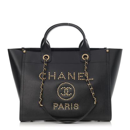 Chanel Caviar Small Studded Deauville Tote Black 1 of 13