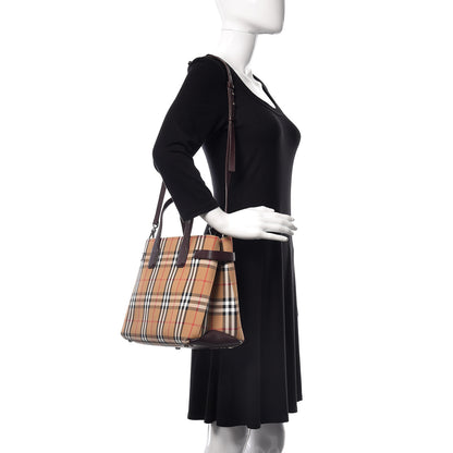 Burberry Goatskin Vintage Check Medium Banner Tote Deep Claret 2 of 12