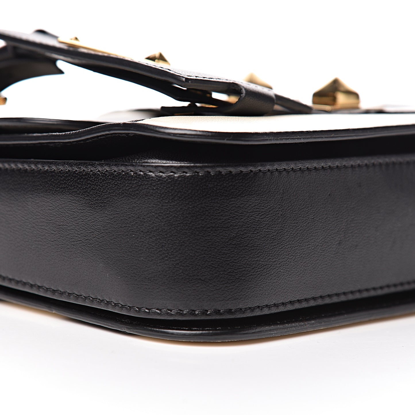 Nappa Striped B-Rockstud Flap Black Light Ivory
