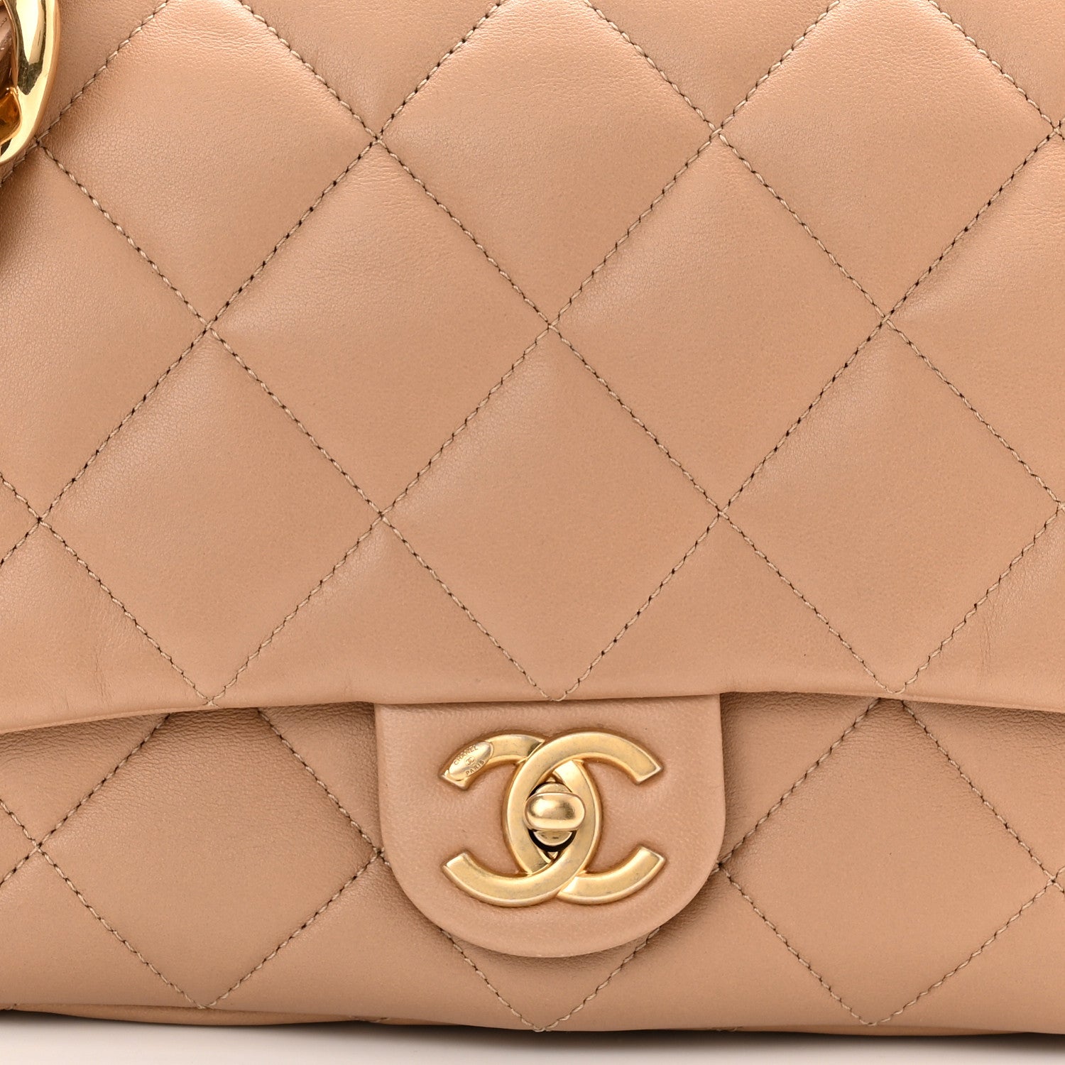 Chanel Lambskin Quilted Large CC Funky Town Flap Beige 8 of 10