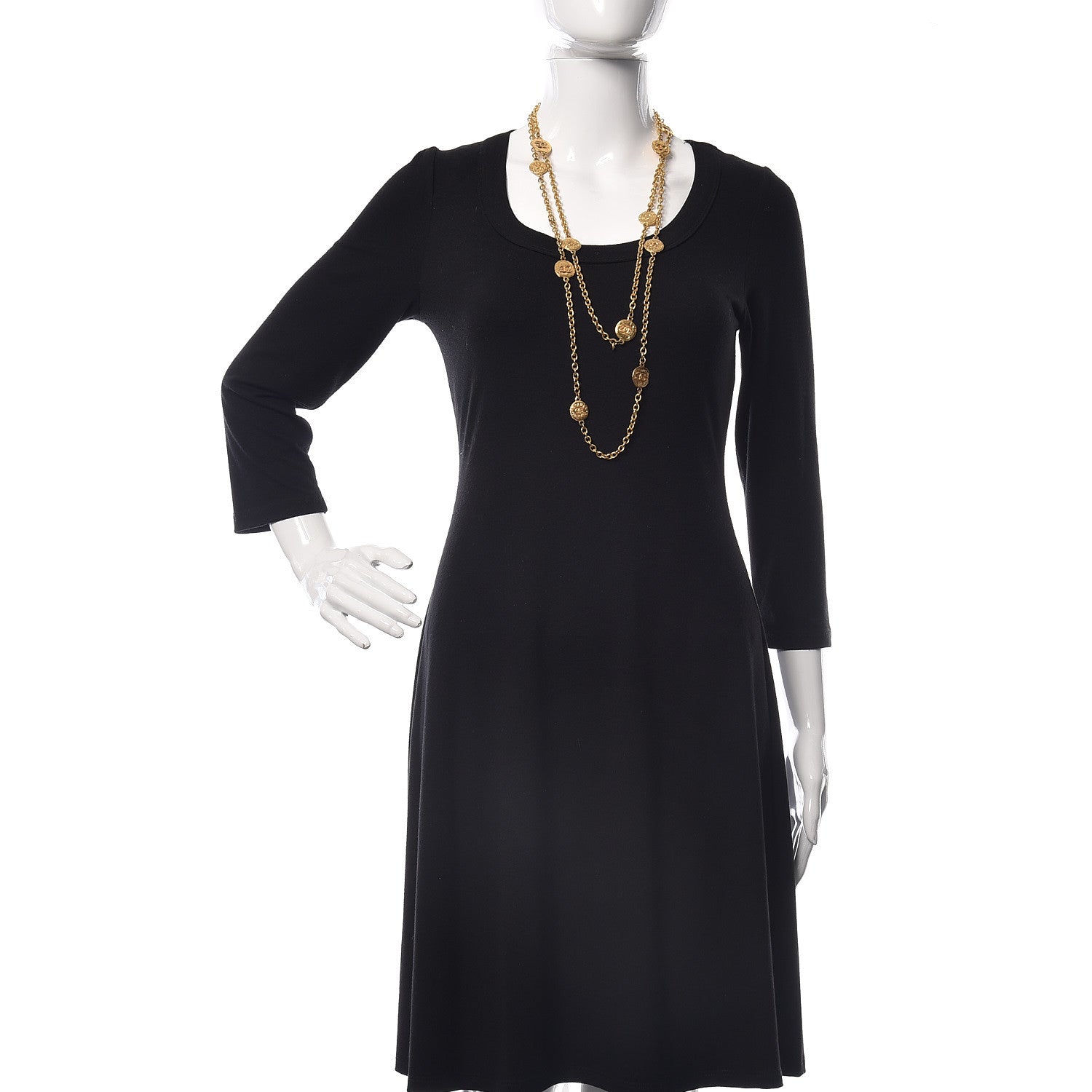 Chanel CC Medallion Long Chain Necklace Gold 2 of 6