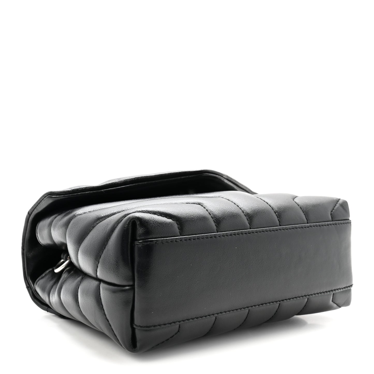 Calfskin Y Quilted Monogram Toy Loulou Crossbody Bag Black