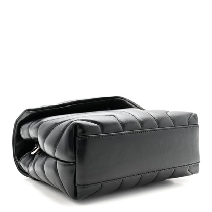 Saint Laurent Calfskin Y Quilted Monogram Toy Loulou Crossbody Bag Black 4 of 9