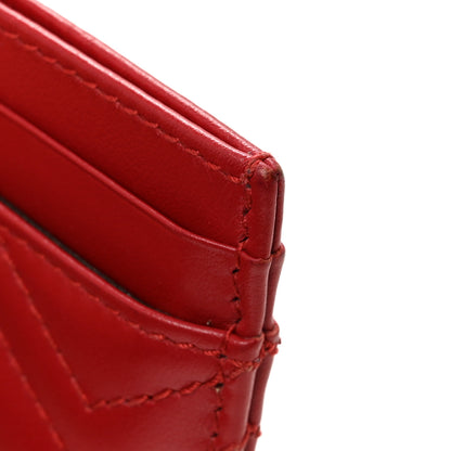 Gucci Calfskin Matelasse GG Marmont Card Holder Hibiscus Red 7 of 10