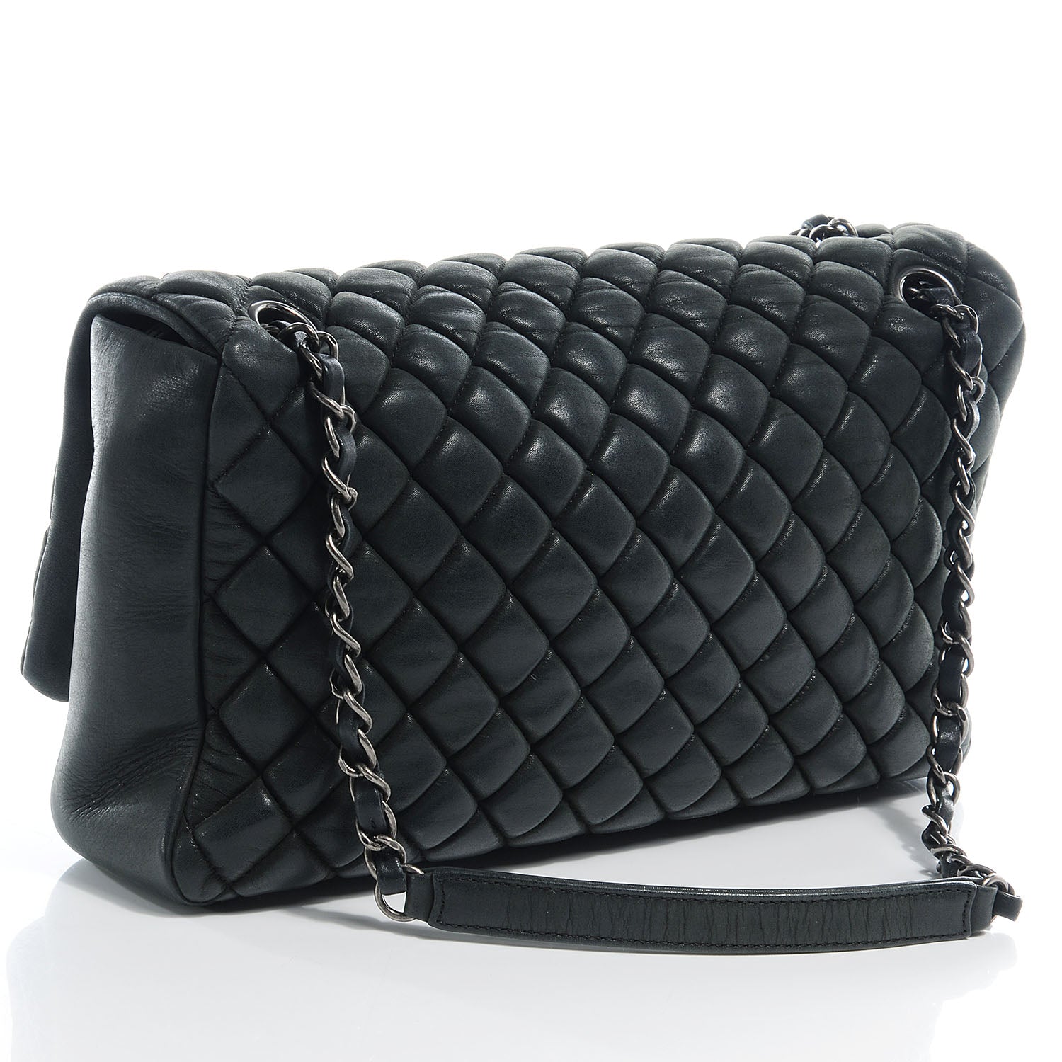 Chanel Iridescent Calfskin New Bubble Large Flap Dark Gray 3 of 8