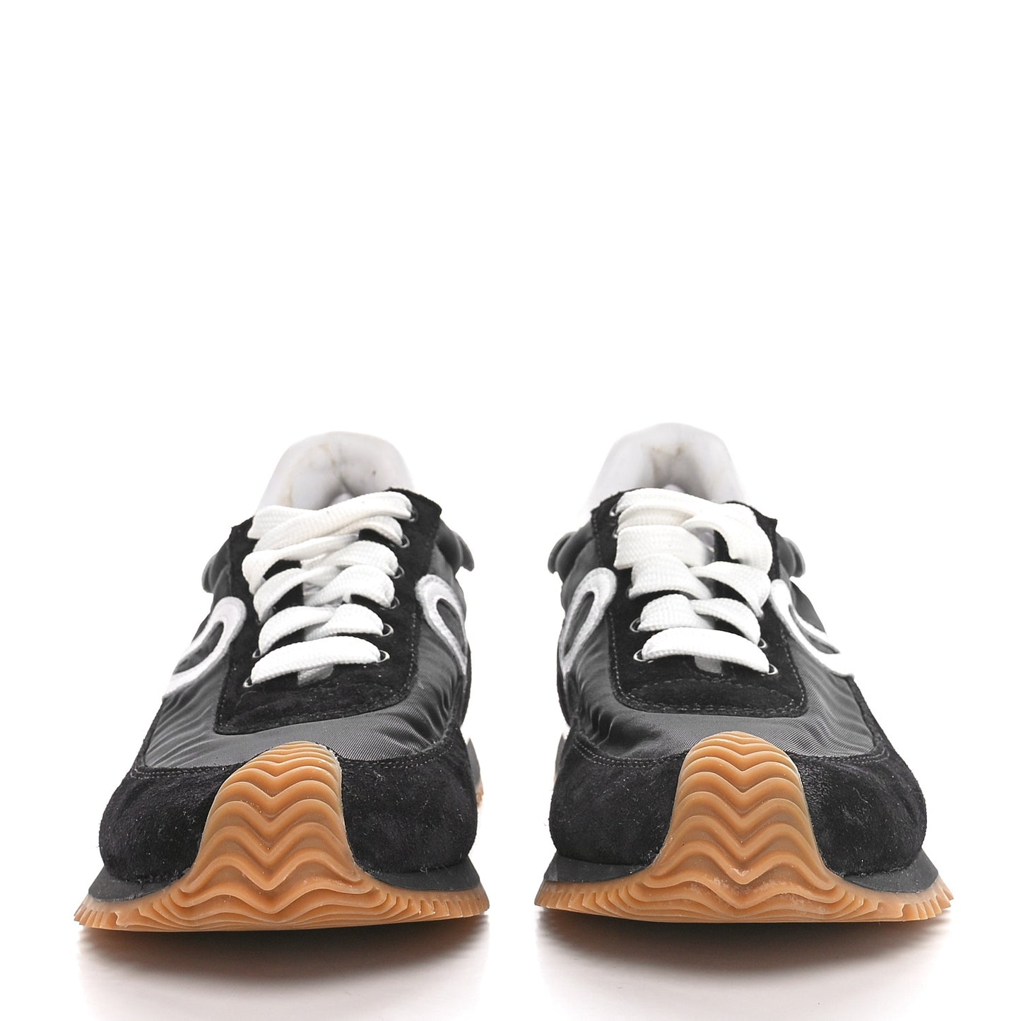 Nylon Suede Flow Runners Sneakers 36 Black