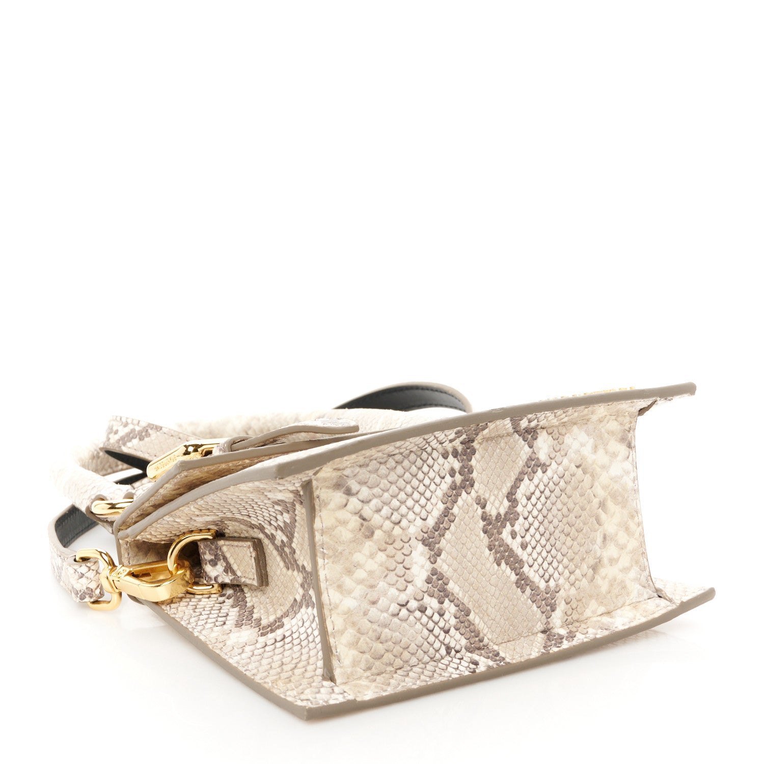 Jacquemus Goatskin Python Embossed Le Chiquito Moyen Beige 4 of 9