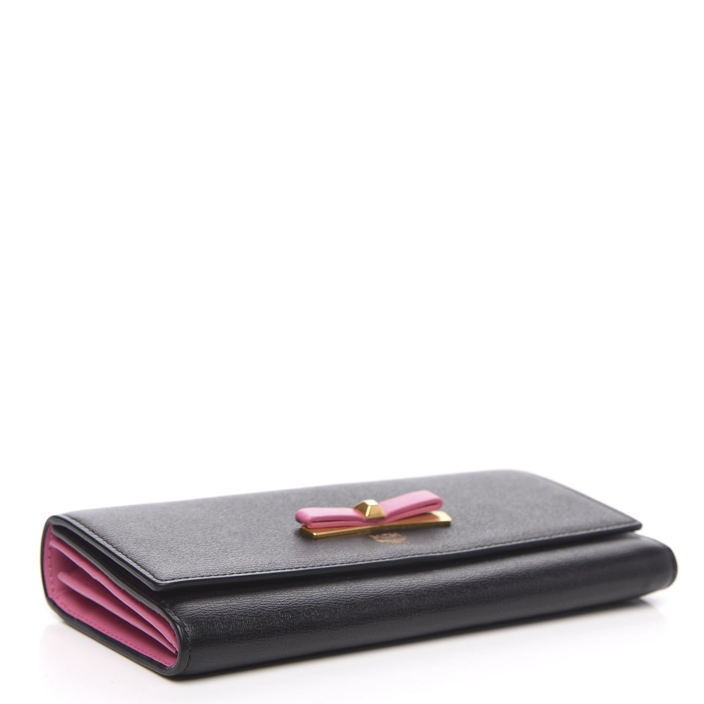 Grained Calfskin Mina Long Wallet Black