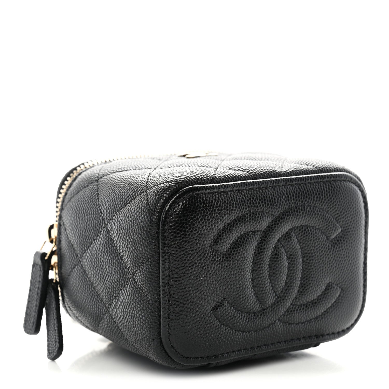 Chanel Caviar Quilted CC Mini Vanity Case With Chain Black 4 of 10