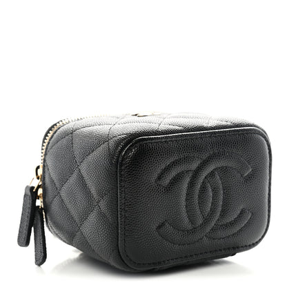 Chanel Caviar Quilted CC Mini Vanity Case With Chain Black 4 of 10