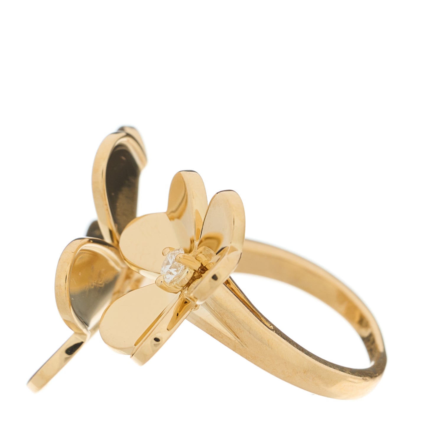 18K Yellow Gold Diamond Frivole Between The Finger Ring 52 6