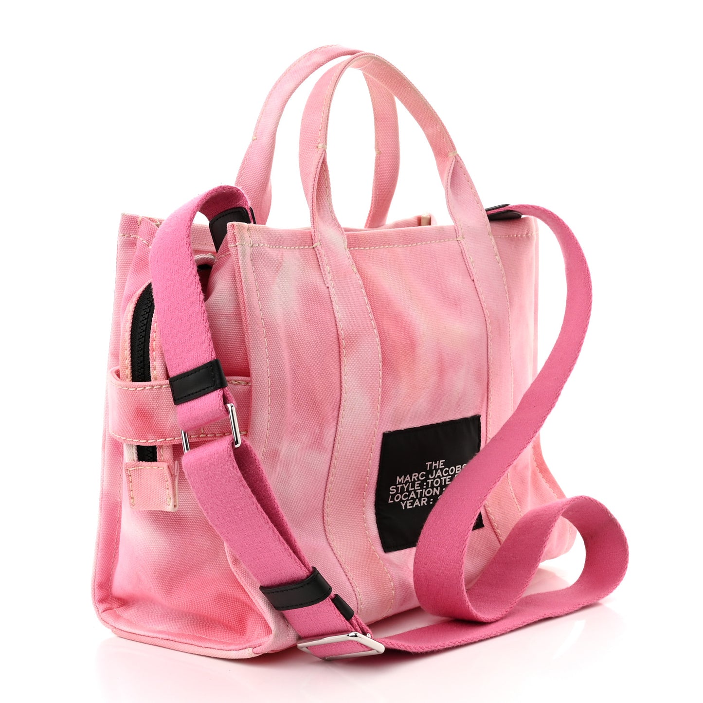 Cotton Canvas Medium The Traveler Tote Bag Tie Dye Pink