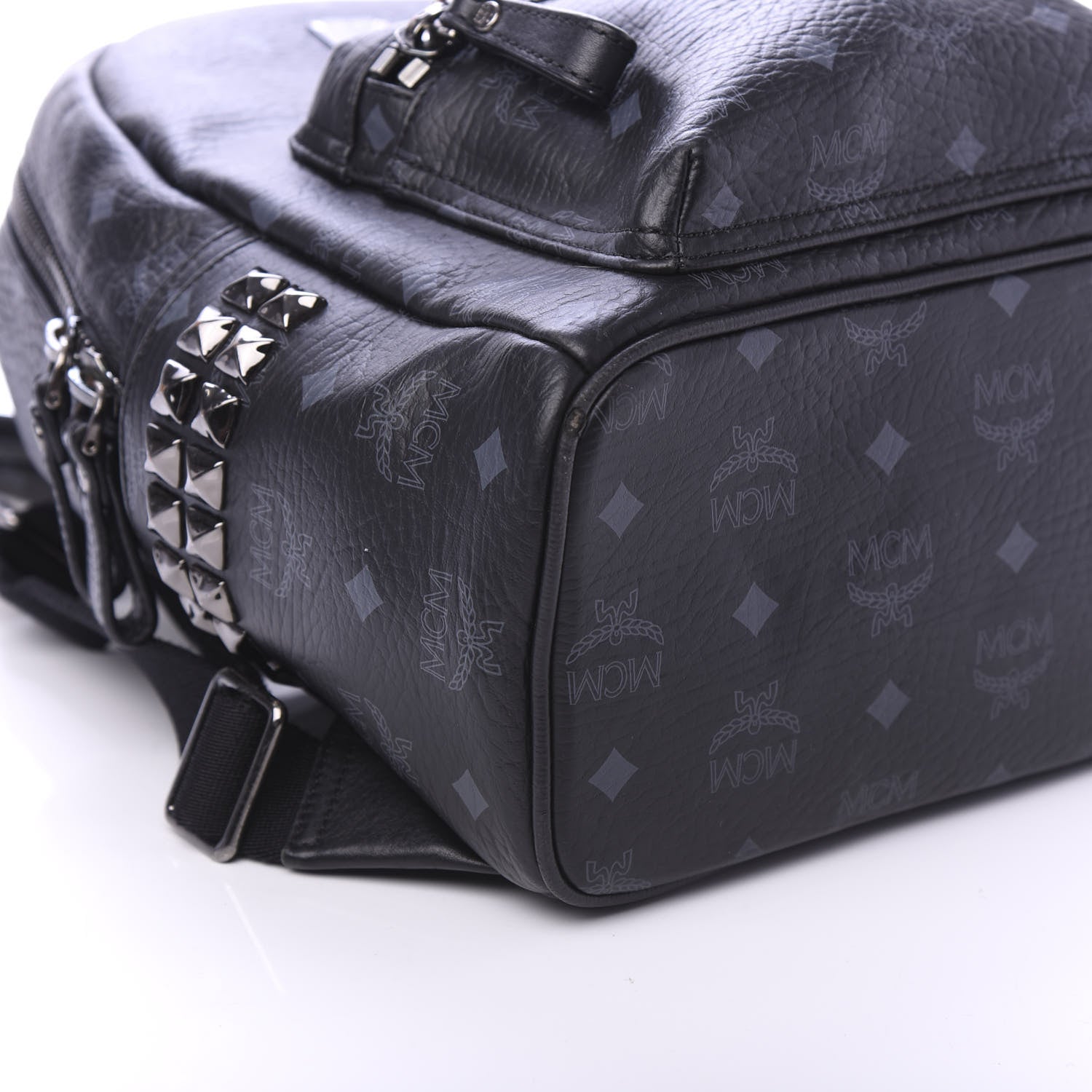 MCM Visetos Small Side Stud Stark Backpack Black 5 of 6