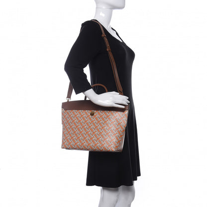 Burberry Calfskin Monogram Small Society Top Handle Bag Bright Orange 2 of 9