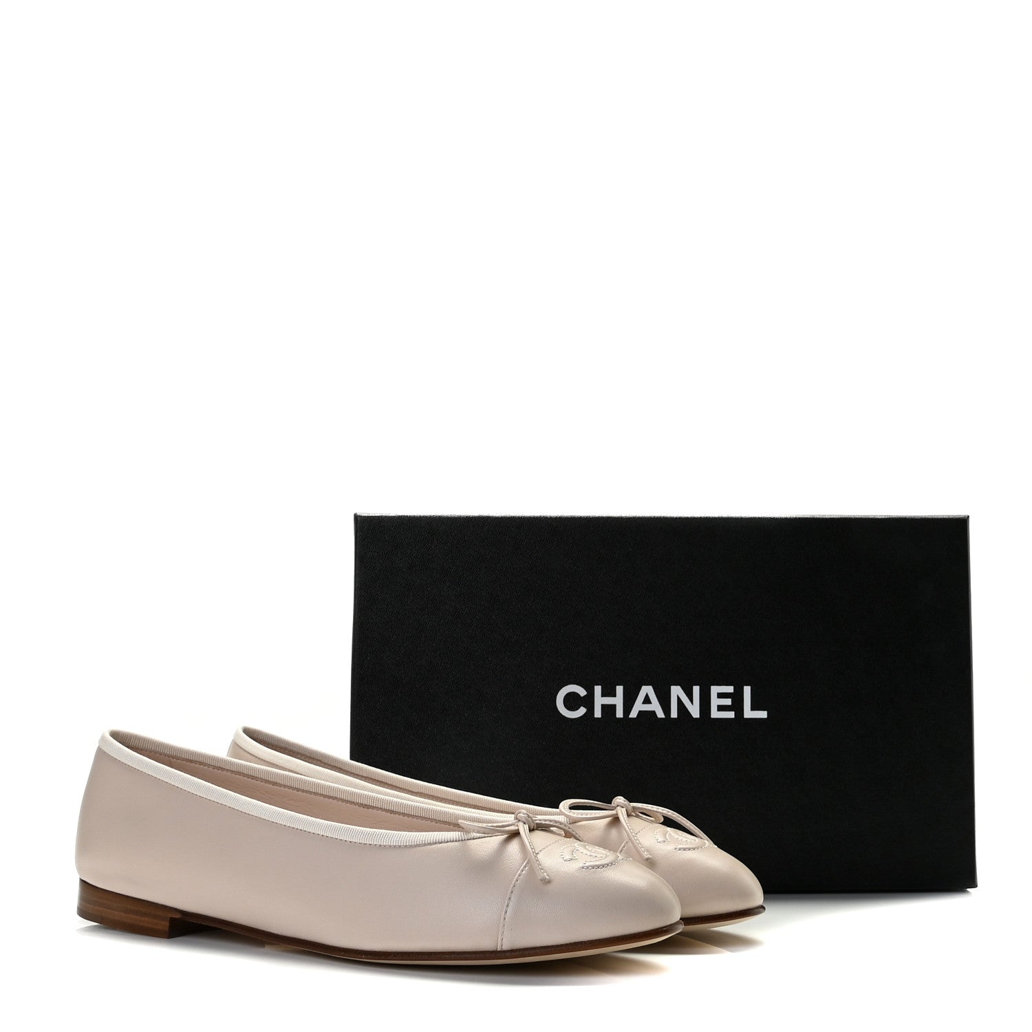 Chanel Lambskin Cap Toe CC Ballerina Flats 40 Light Pink 12 of 12