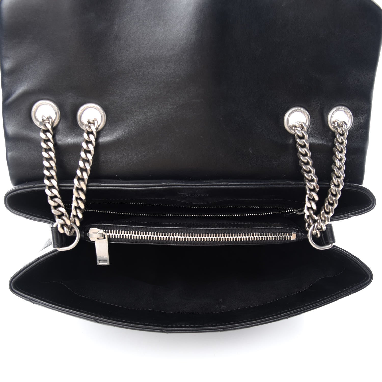 Saint Laurent Calfskin Y Quilted Monogram Medium Loulou Chain Satchel Black 5 of 12