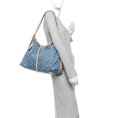 Louis Vuitton Monogram Denim CarryAll MM Blue 2 of 10