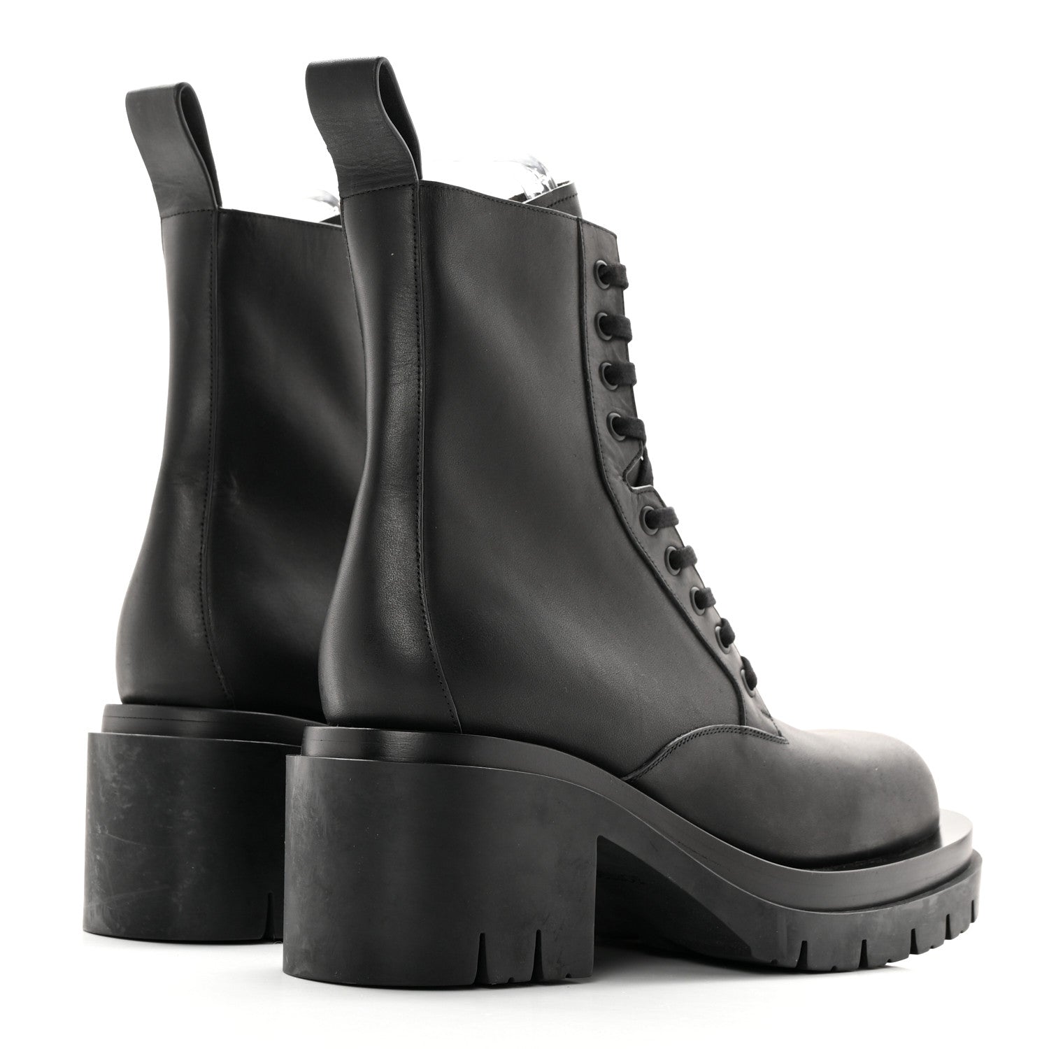 Bottega Veneta Calfskin The Lug Lace Up 30/70mm Ankle Boots 39.5 Black 4 of 22
