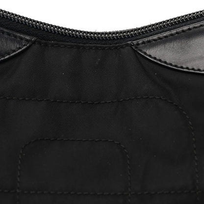 Prada Tessuto Nylon Soft Calfskin Shoulder Bag Black 7 of 13