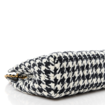 Chanel Tweed Houndstooth Quilted Nano Kelly Shopper Black White 9 of 11