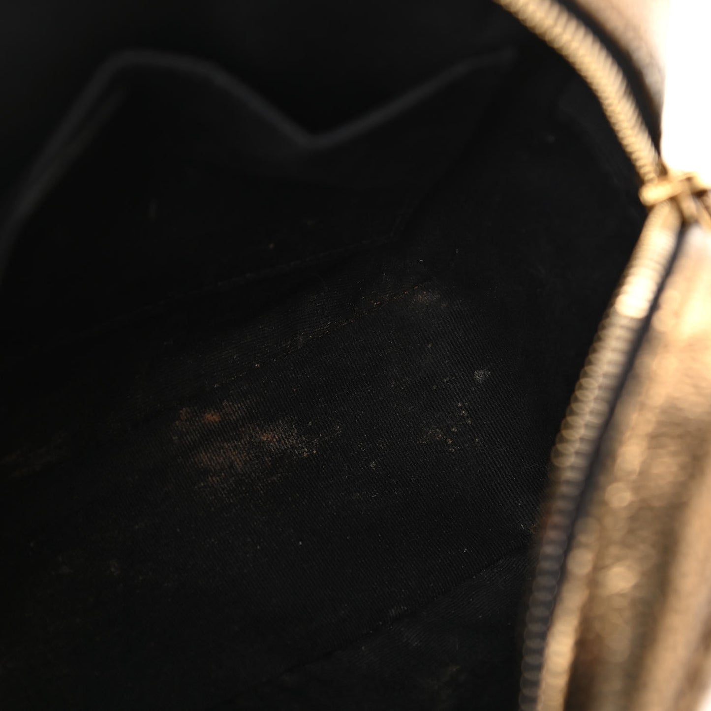 Calfskin Lame Monogram Small Lou Camera Bag Gold Olive