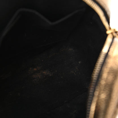 Saint Laurent Calfskin Lame Monogram Small Lou Camera Bag Gold Olive 11 of 15