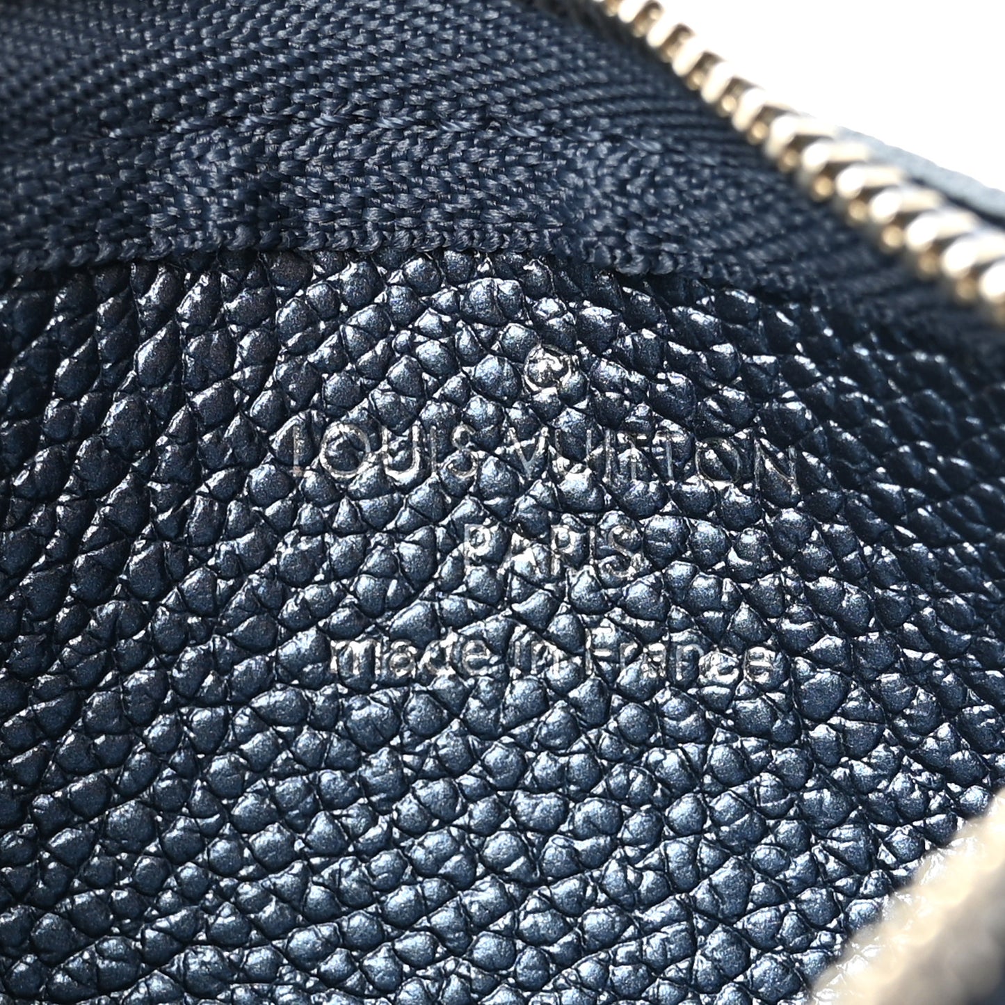 Metallic Empreinte Monogram Giant Key Pouch Navy Nacre