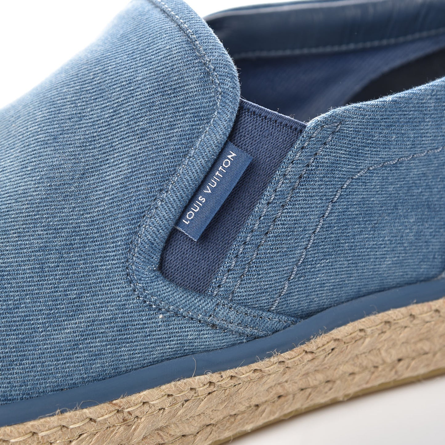Denim Damier Mens Coconut Grove Espadrilles 8 Blue