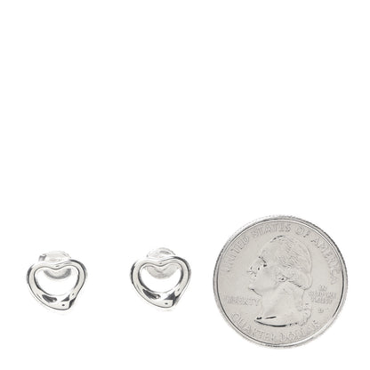Tiffany Sterling Silver 11mm Elsa Peretti Open Heart Earrings 2 of 4