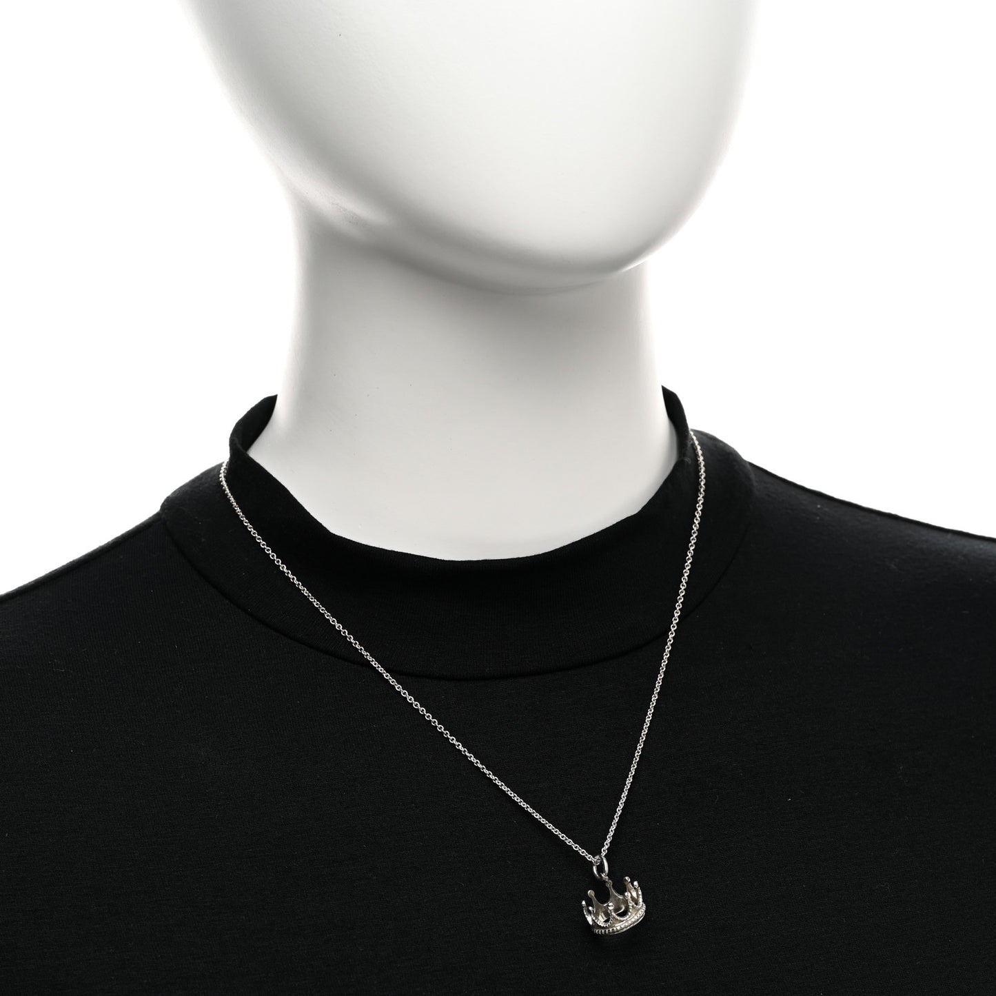 Sterling Silver Crown Charm Necklace