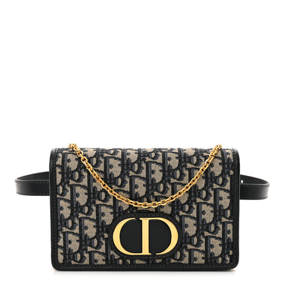 Christian Dior Oblique 30 Montaigne 2-In-1 Pouch Blue 1 of 9