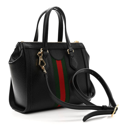 Gucci Textured Calfskin Web Small Ophidia Tote Bag Black 3 of 10