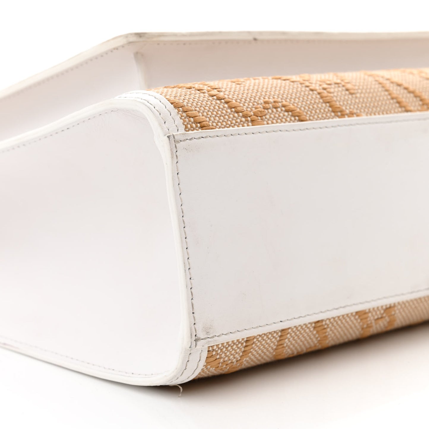 Monogram Canvas Smooth Calfskin Medium Pocket Bag White Beige