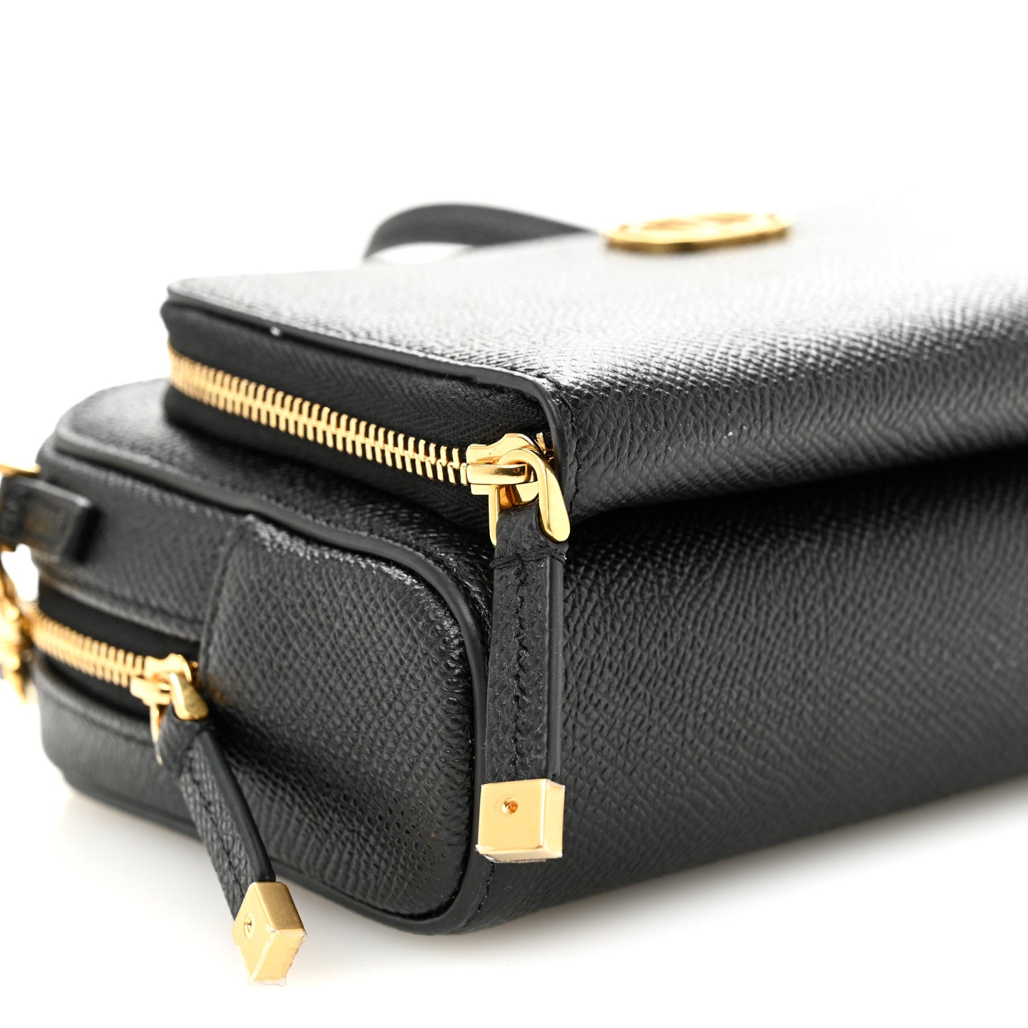 Christian Dior Grained Calfskin Caro Double Pouch Black 10 of 11