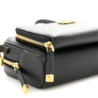 Christian Dior Grained Calfskin Caro Double Pouch Black 10 of 11