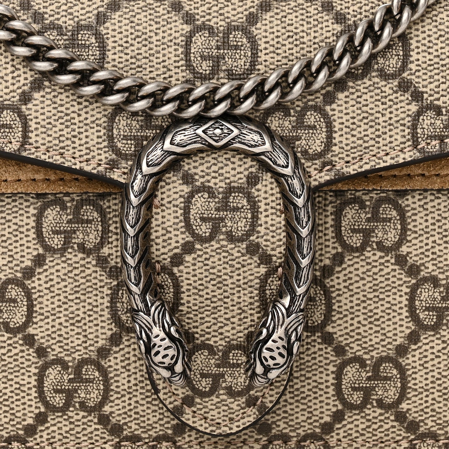 GG Supreme Monogram Super Mini Dionysus Shoulder Bag Taupe