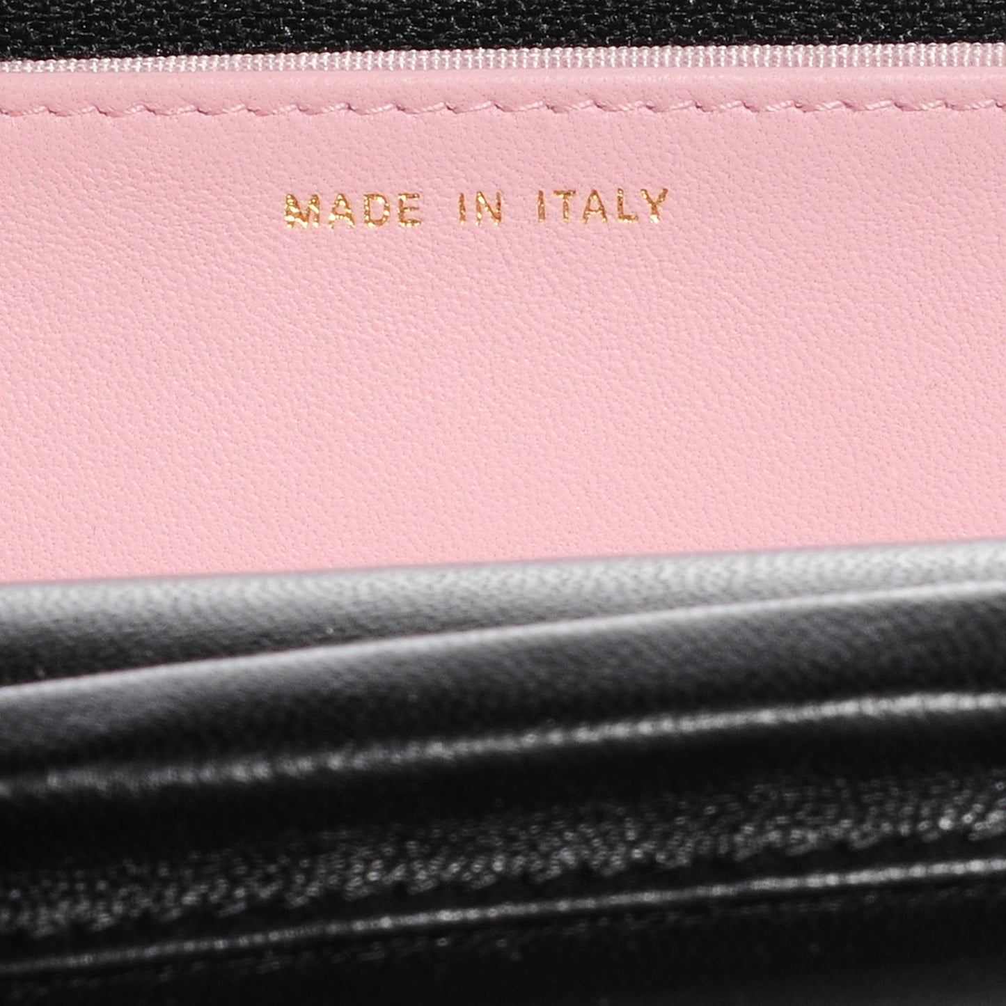 Lambskin Micro Quilted Wallet On Chain WOC Black